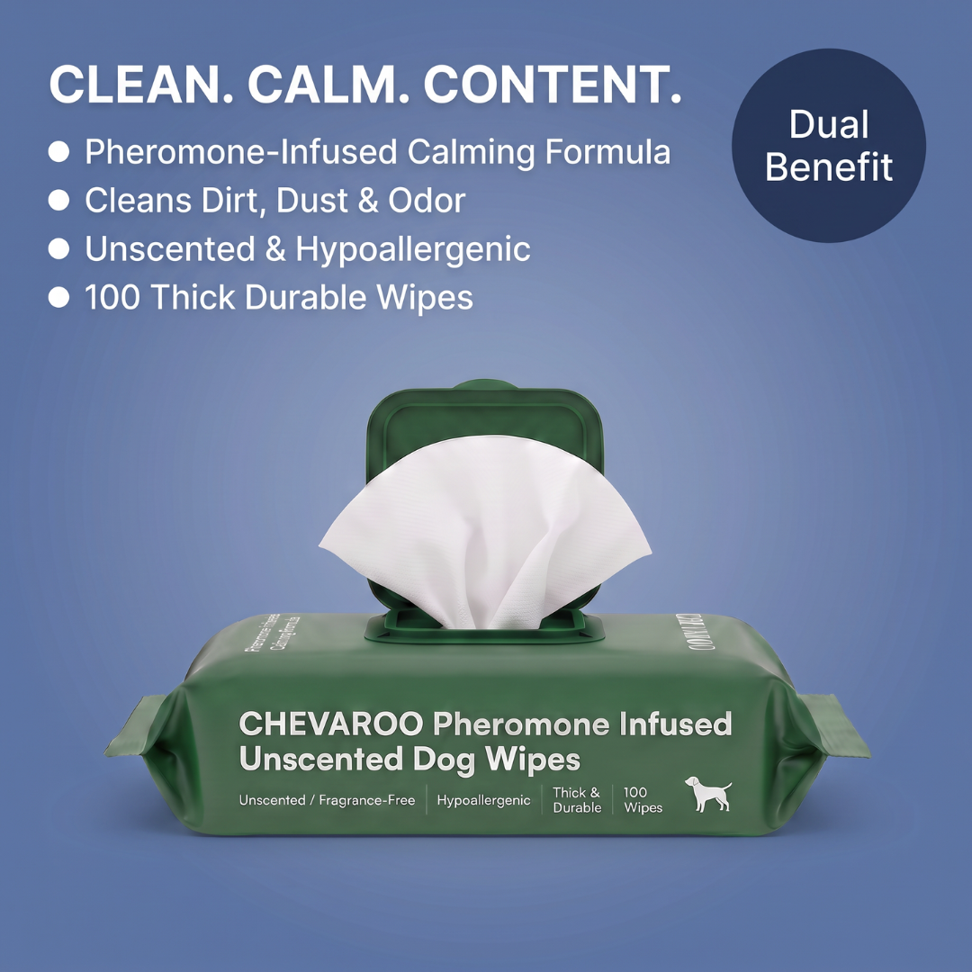 Chevaroo Pheromone Infused Unscented Dog Wipes