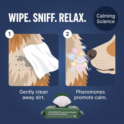 Chevaroo Pheromone Infused Unscented Dog Wipes