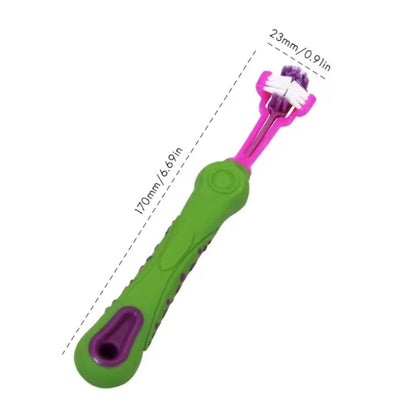 Chevaroo 3 Sided Dog Anti Plaque Toothbrush