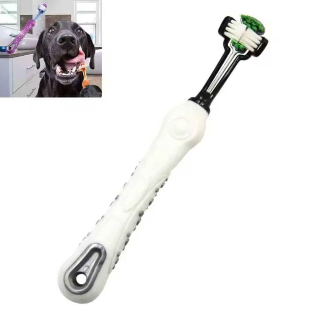 Chevaroo 3 Sided Dog Anti Plaque Toothbrush