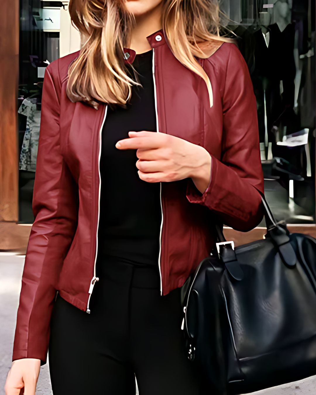 Equestrian Faux Leather Jacket